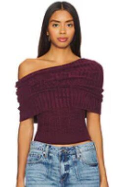 Burgundy Off The Shoulder Top SM
